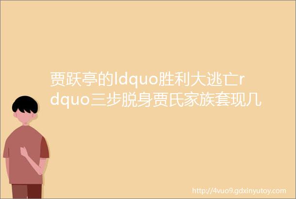 贾跃亭的ldquo胜利大逃亡rdquo三步脱身贾氏家族套现几何